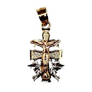 14K gold pendant with religious cross from Caravaca
